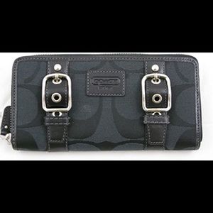 COACH Signature Buckle Zip Around Wallet